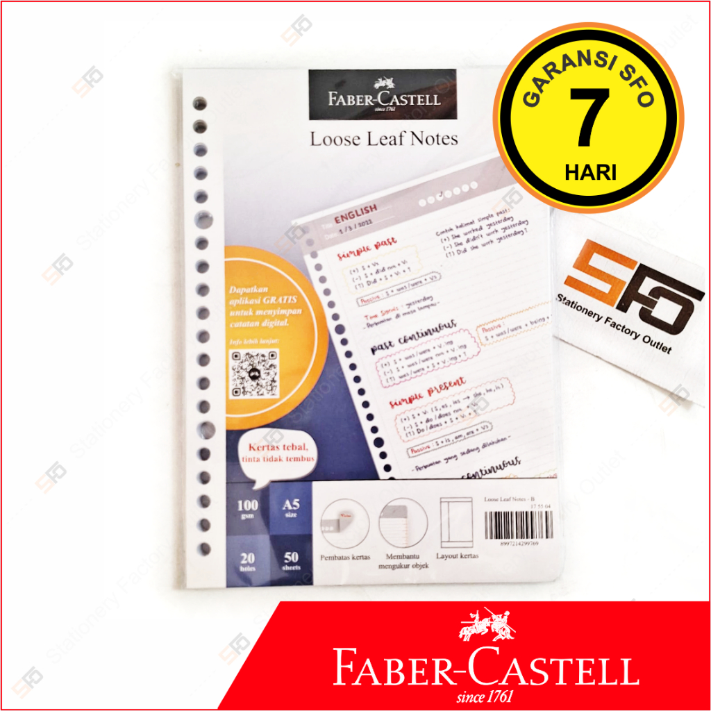 

Loose Leaf Digital A5 Faber Castell isi 50 - 100 gram Garis Biasa - B