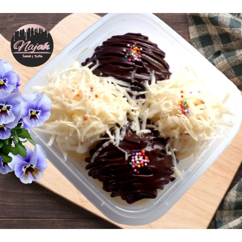 

donat kukus topping coklat keju