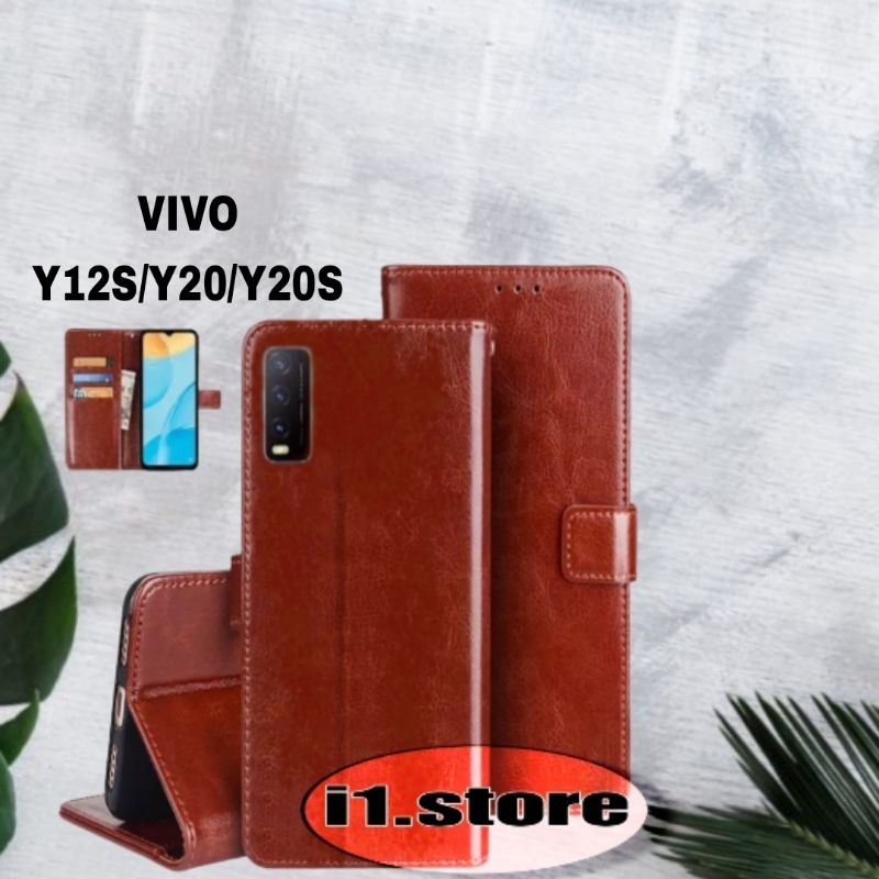 Case dompet flip cover Vivo Y12s, Y20, Y20s