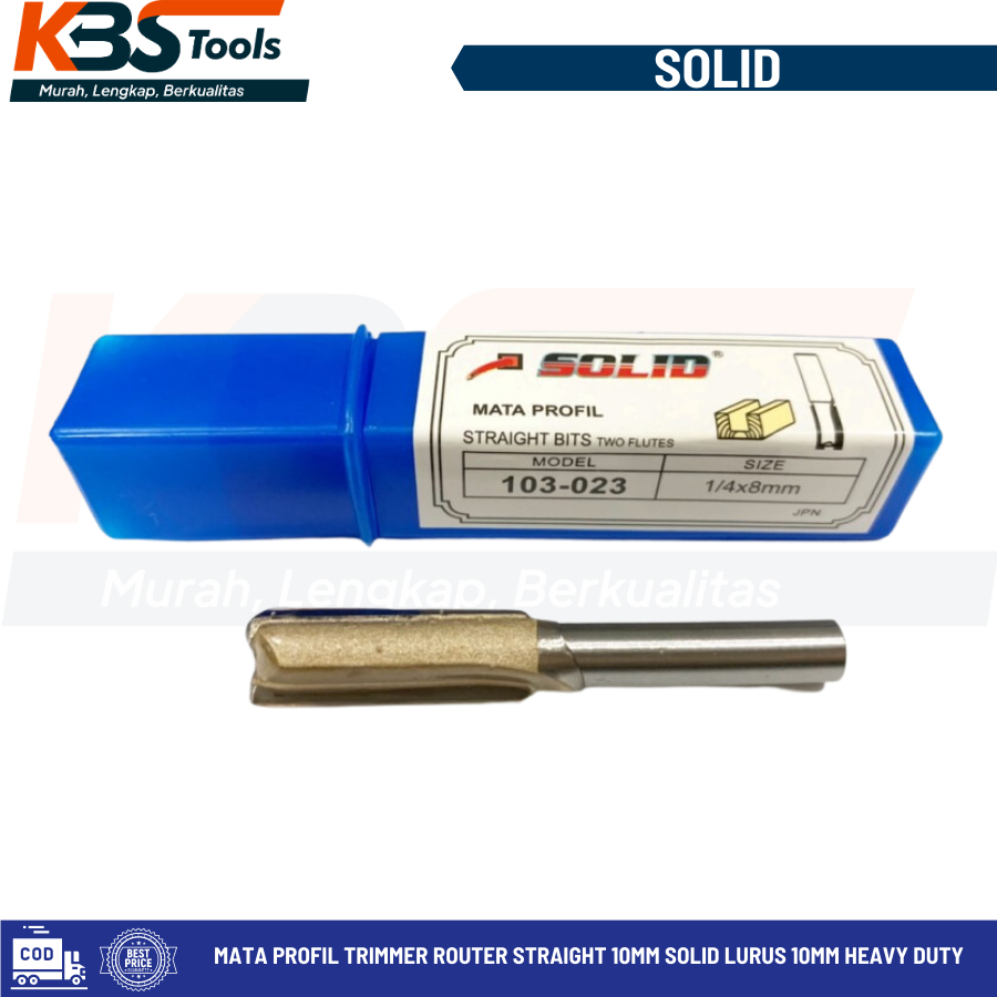 Mata Profil Trimmer Router Straight 10mm SOLID Lurus 10mm Heavy Duty