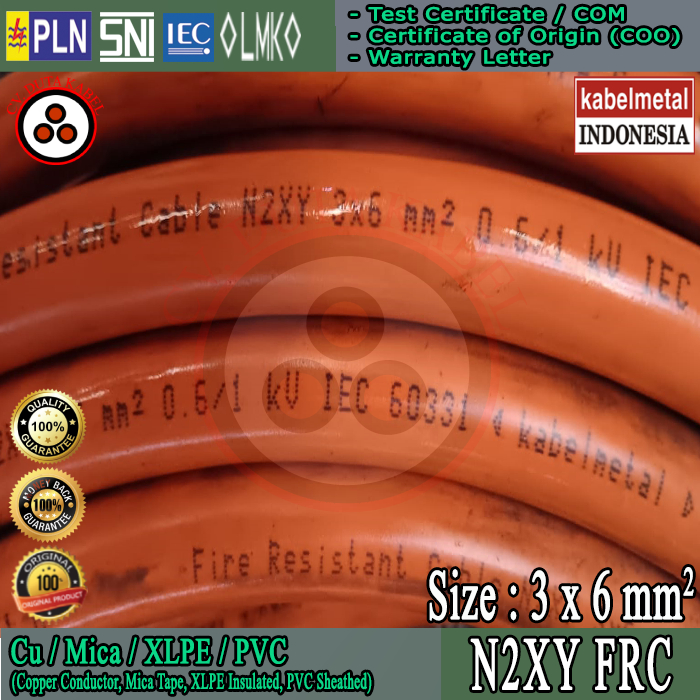 Kabel N2XY FRC 3x6 mm2 KABEL METAL /3x6 mm/3 x 6 mm2/3 x 6 mm/3x6mm2/3x6mm/3 x 6/3x6