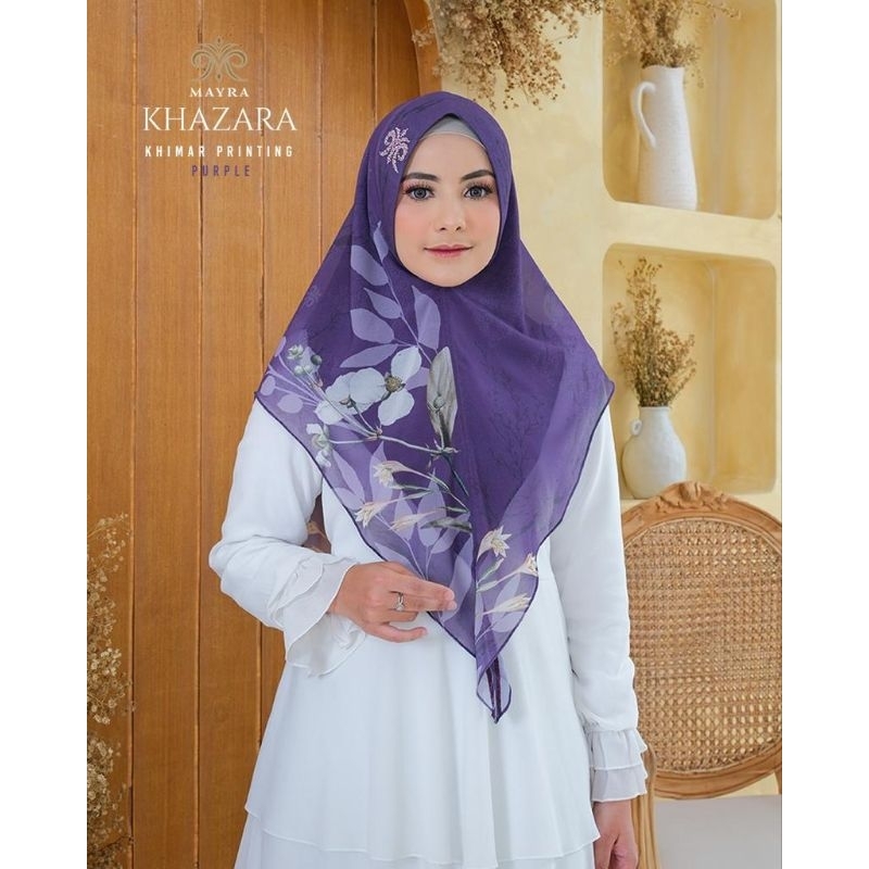 TERPOPULER KHAZARA Khimar Printing Mayra/Hijab Printing/Khimar Syari Terbaru
