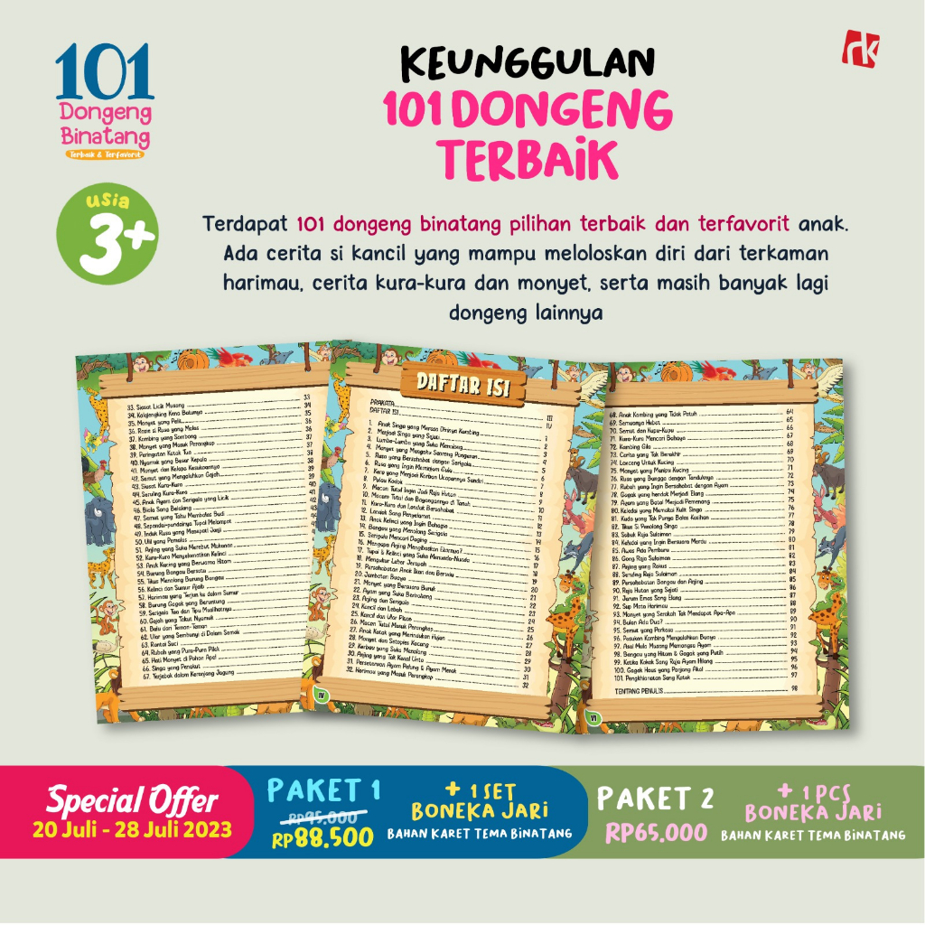 [PROMO] - Special Offer &quot;101 Dongeng Binatang Terbaik &amp; Terfavorit, Penulis Lisdy Rahayu Penerbit Ruang Kata - Buku Kaluku