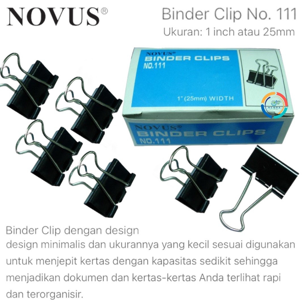 

Novus Binder Clip/Penjepit Kertas 111