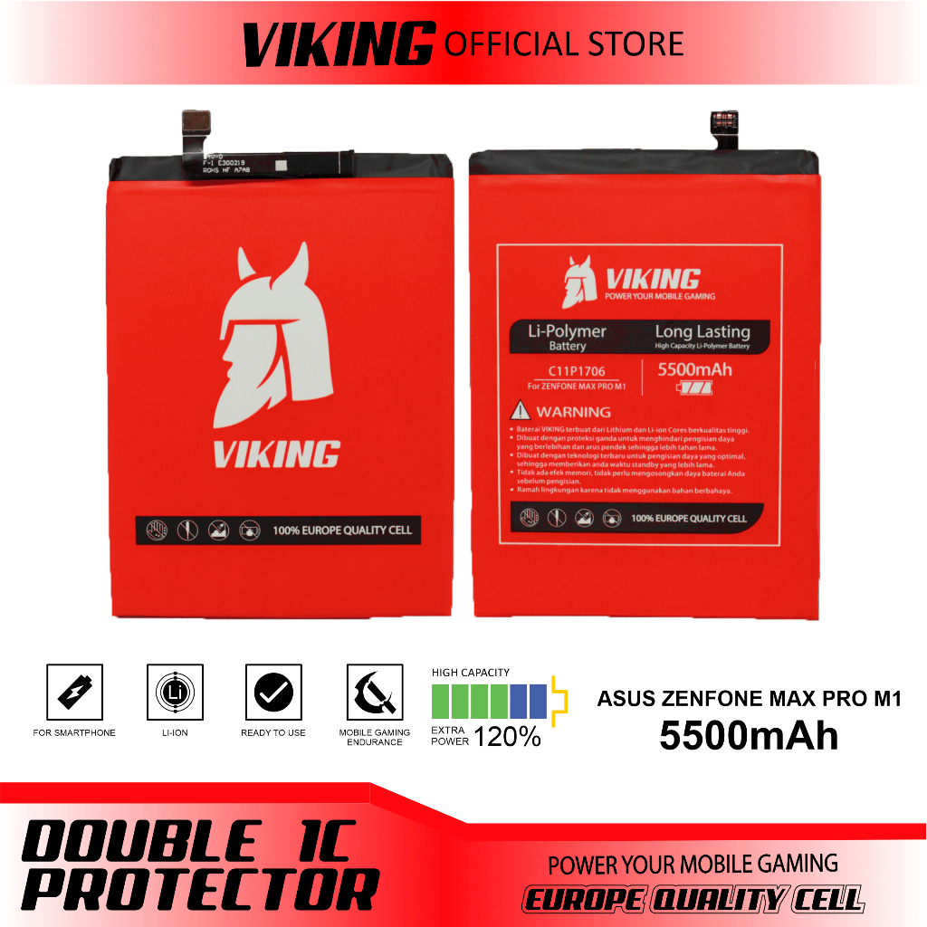 VIKING Baterai Asus Zenfone Max Pro M1 - Max Pro M2 C11P1706 Double Power