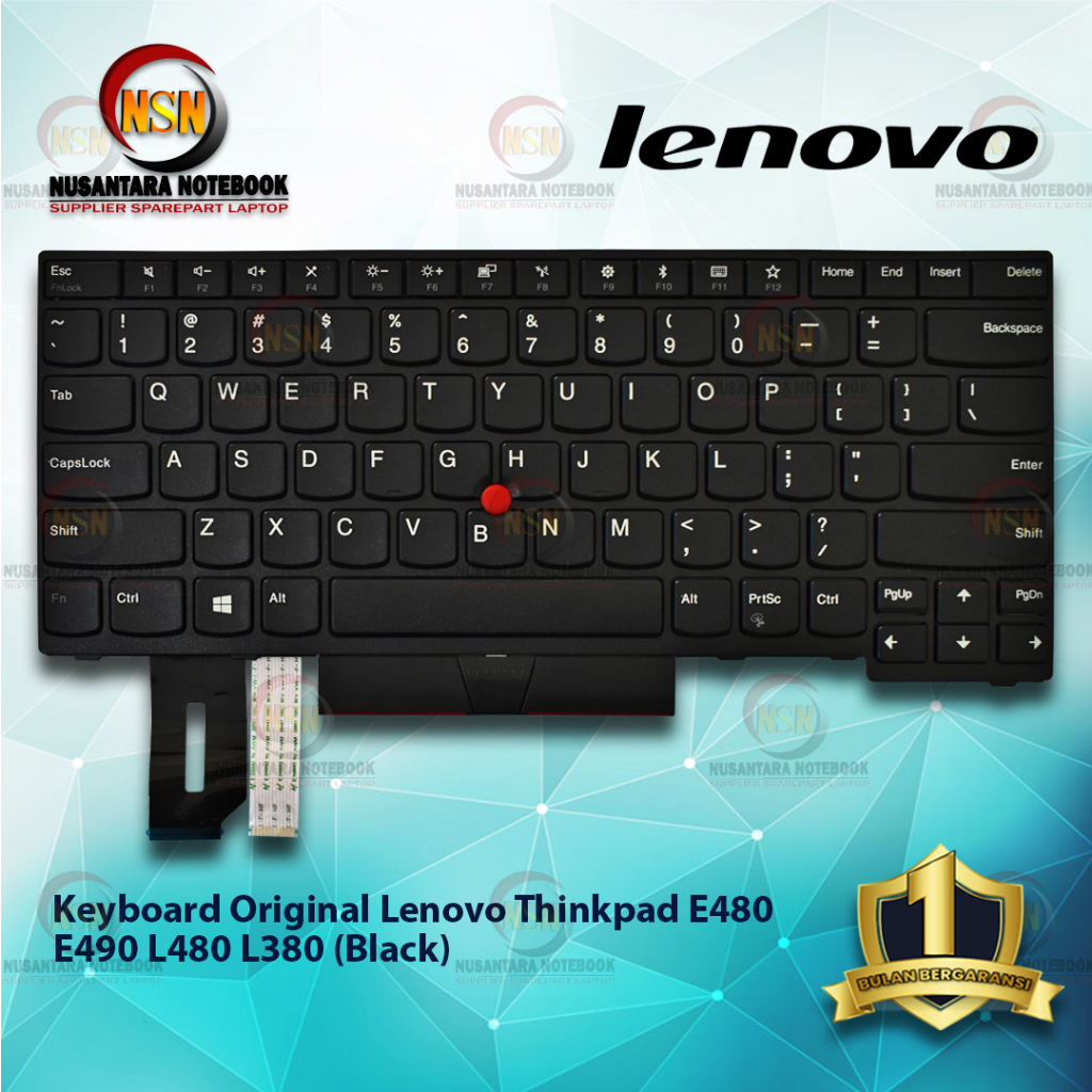 Keyboard Original Lenovo Thinkpad e480 E490 L480 L380 (Black)