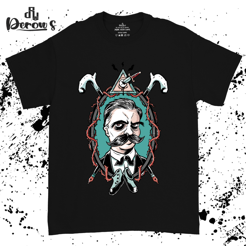 Kaos Friedrich Nietzsche Art | Derows Warfield Unisex Tshirt | Baju Nietzsche