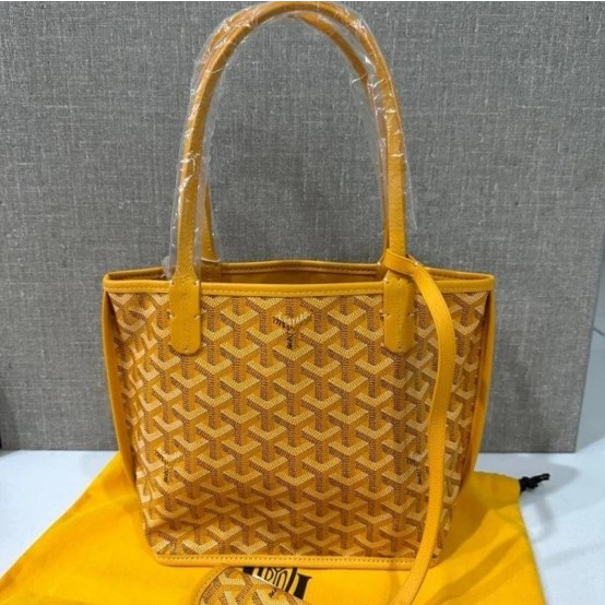 Goyard Mini Anjou Tote Bag Reversible Yellow