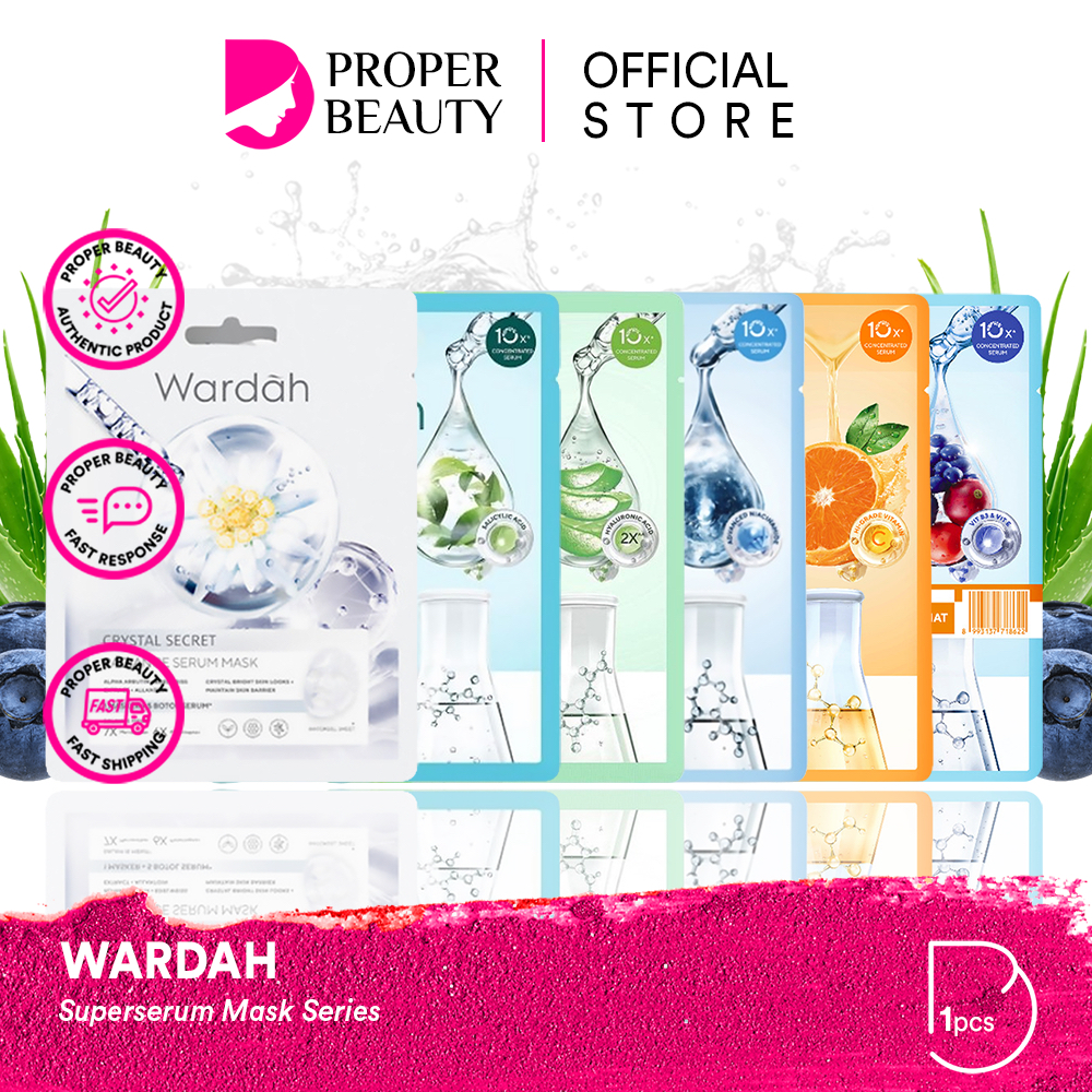 WARDAH Superserum Mask Series Indonesia / Masker Wajah 20ml / Lightening / Crystal Secret Radiance S