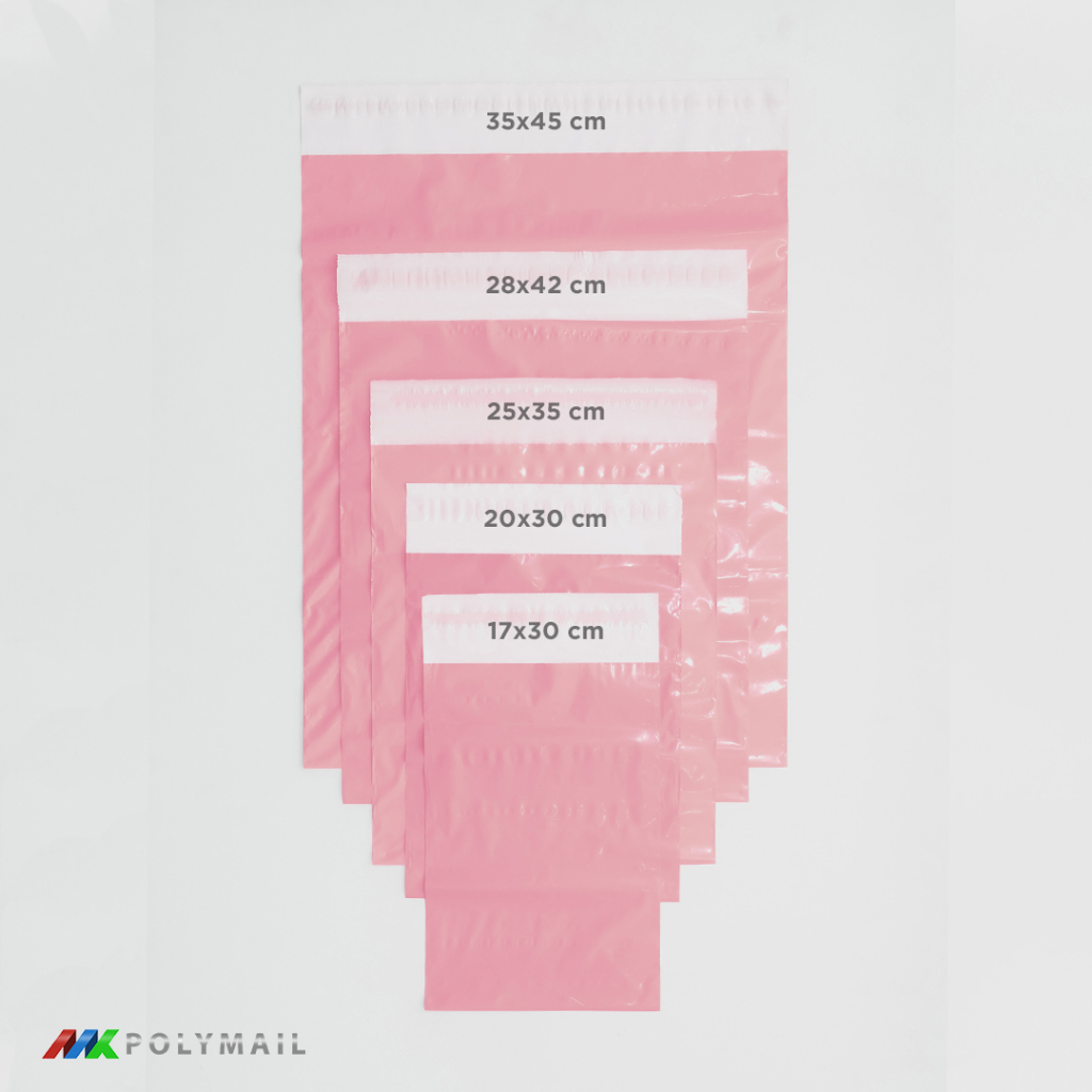 

POLYMAILER 100PCS 25x35CM BABY PINK PREMIUM GLOSSY PLASTIK POLYMAILER PINK