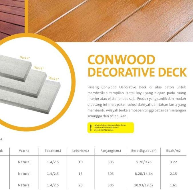 CONWOOD DECORATIVE DECK 14mm | Deck 4" | Deck 6" | Deck 8" / Conwood lantai luar, Out Door