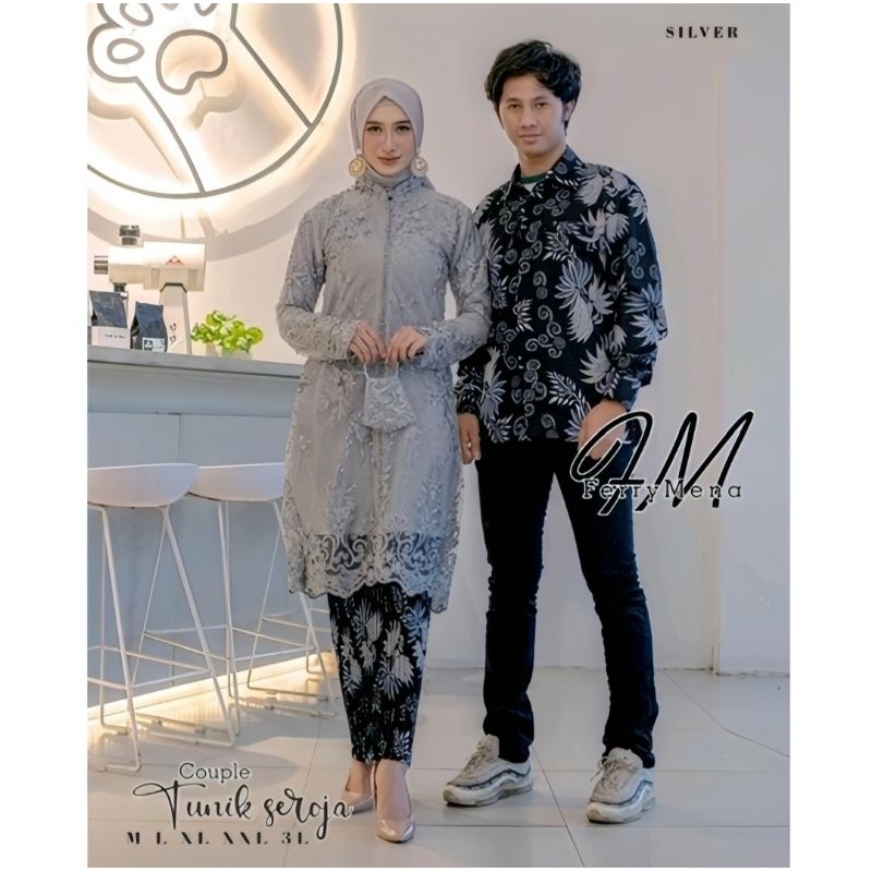 COUPLE KEBAYA TUNIK KANCING BUSUI PAYET COUPLE KEBAYA PESTA KONDANGAN