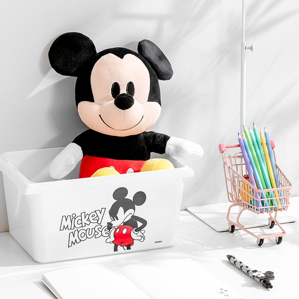 MINISO we bare bears / mickey mouse Storage box kecil + tutup.ada banyak warna. Miniso surabaya mura