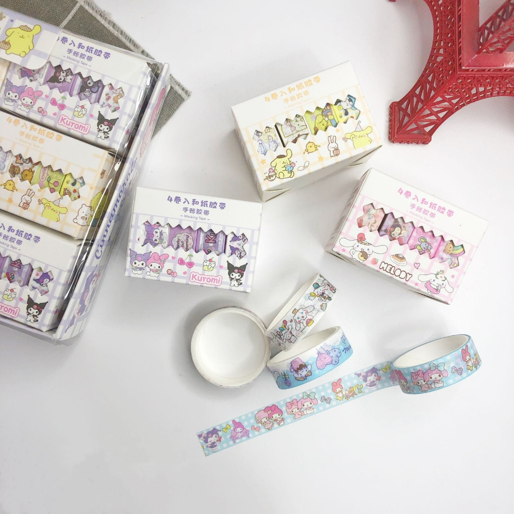 

4PCS PER BOX WASHI TAPE MOTIF SANRIO / DECO TAPE SANRIO