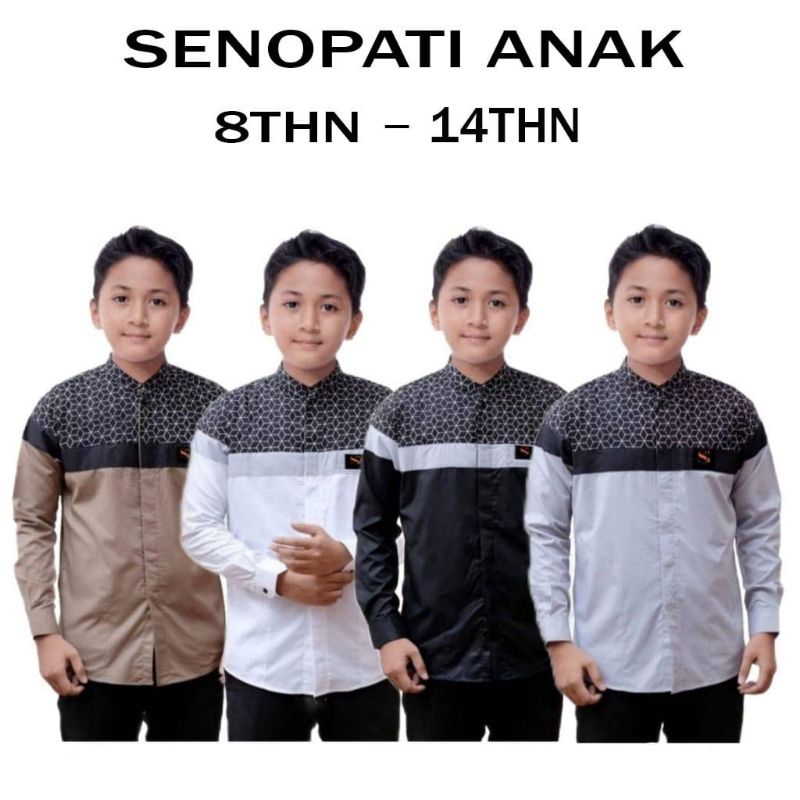 Koko senopati anak / koko remaja usia SD SMP / Koko kombinasi batik /  COD
