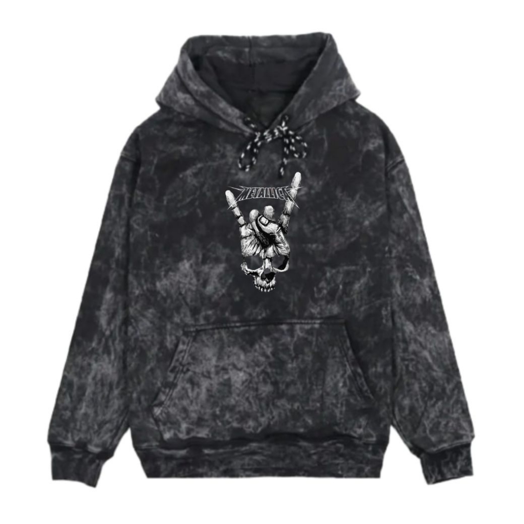 Jaket Sweater Hoodie Black Wash Pullover Oblong Original Distro ( Metallica )