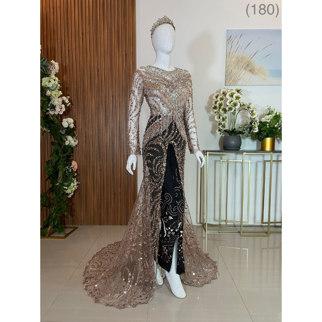 Kebaya akad nikah wanita modern belah Millo+jarik