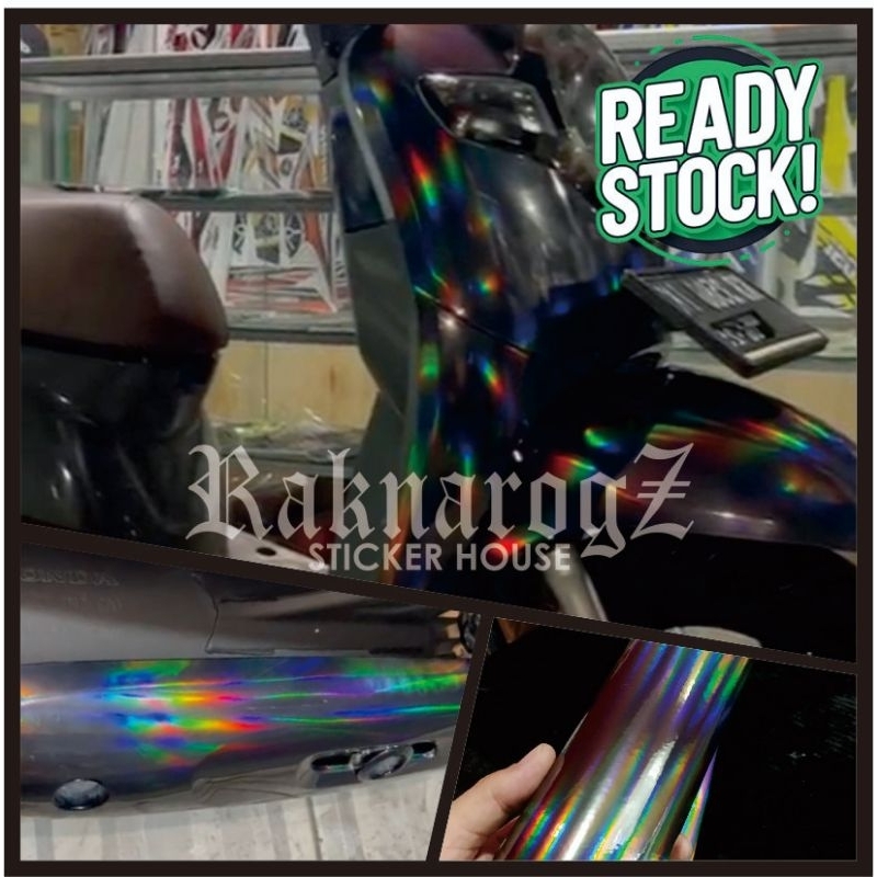 Stiker Skotlet Hologram Hitam Chrome