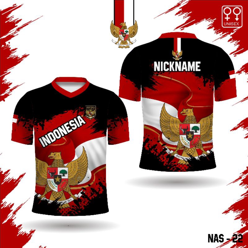 jersey garuda indonesia custom nama logo kaos garuda fans kaos garuda nasional merah putih