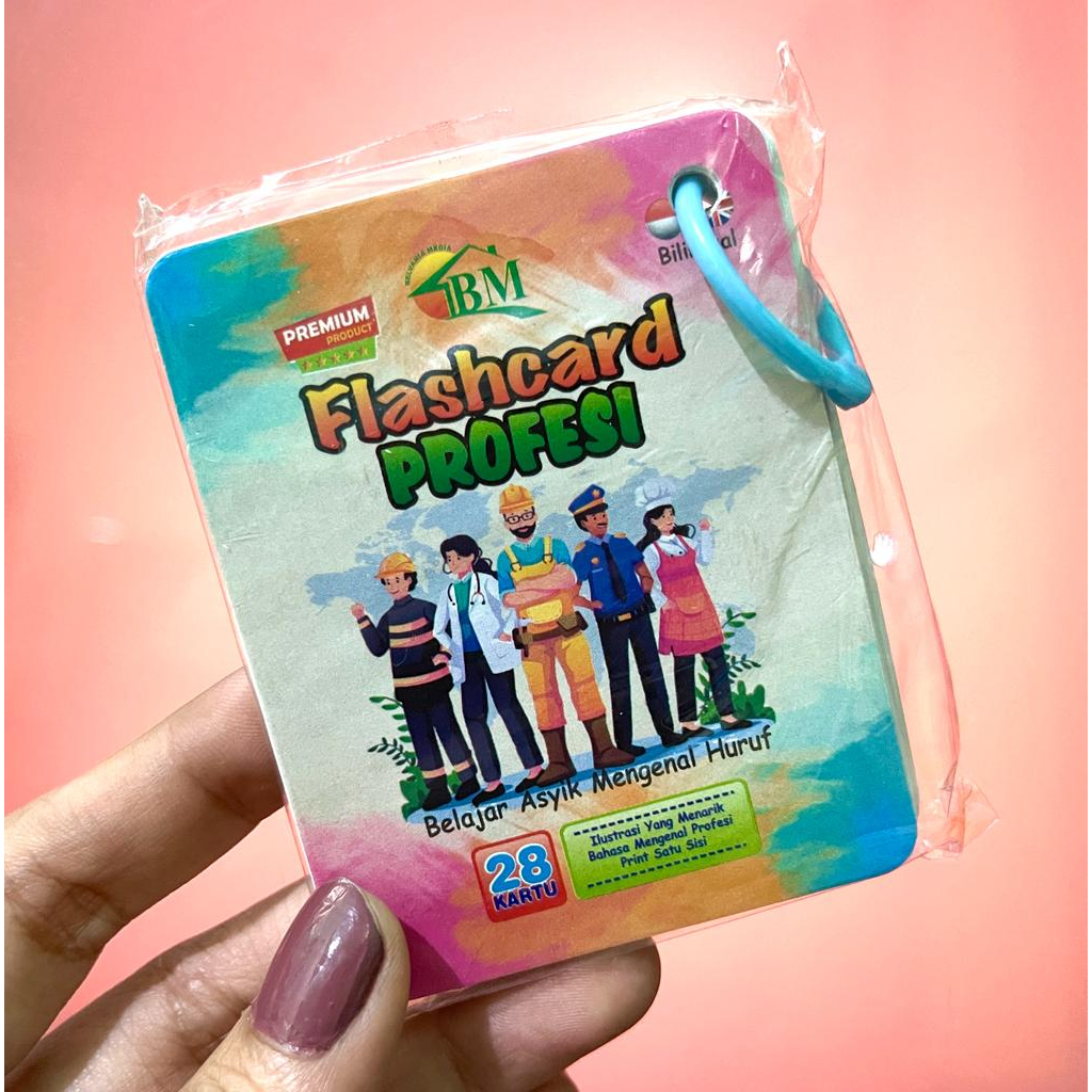 FC PROFESI BM - Flashcard Flash Card Kartu Pintar Pekerjaan Premium Belajar Asyik Mengenal Huruf Bah
