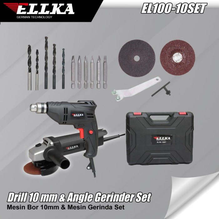 Mesin Gerinda Tangan dan Mesin Bor Listrik 13mm Set Gerinda dan Bor Paket Bor Gerinda Free Koper Ger