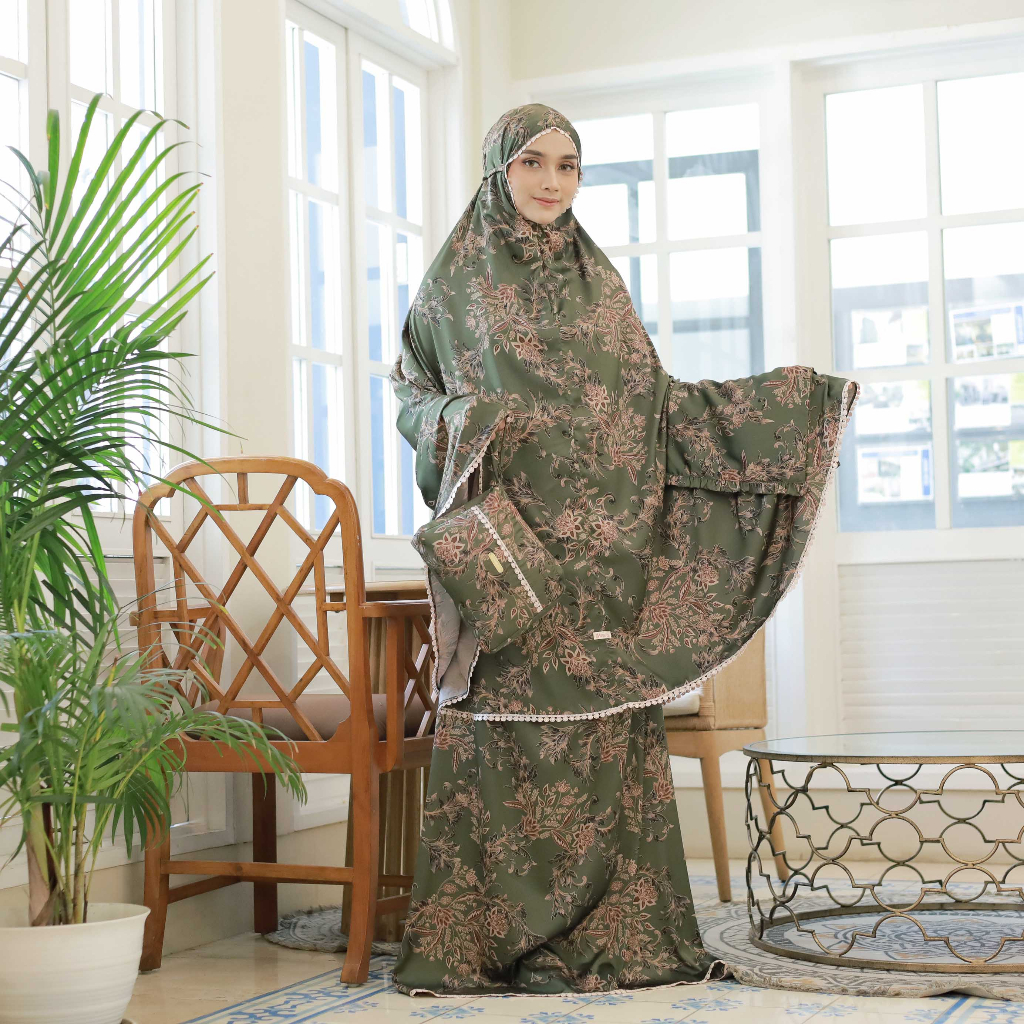 Shine.Clo - Izzati Mukena Dewasa 2 in 1 Silky Premium / Mukena Traveling Mini Pouch / Mukenah Travel