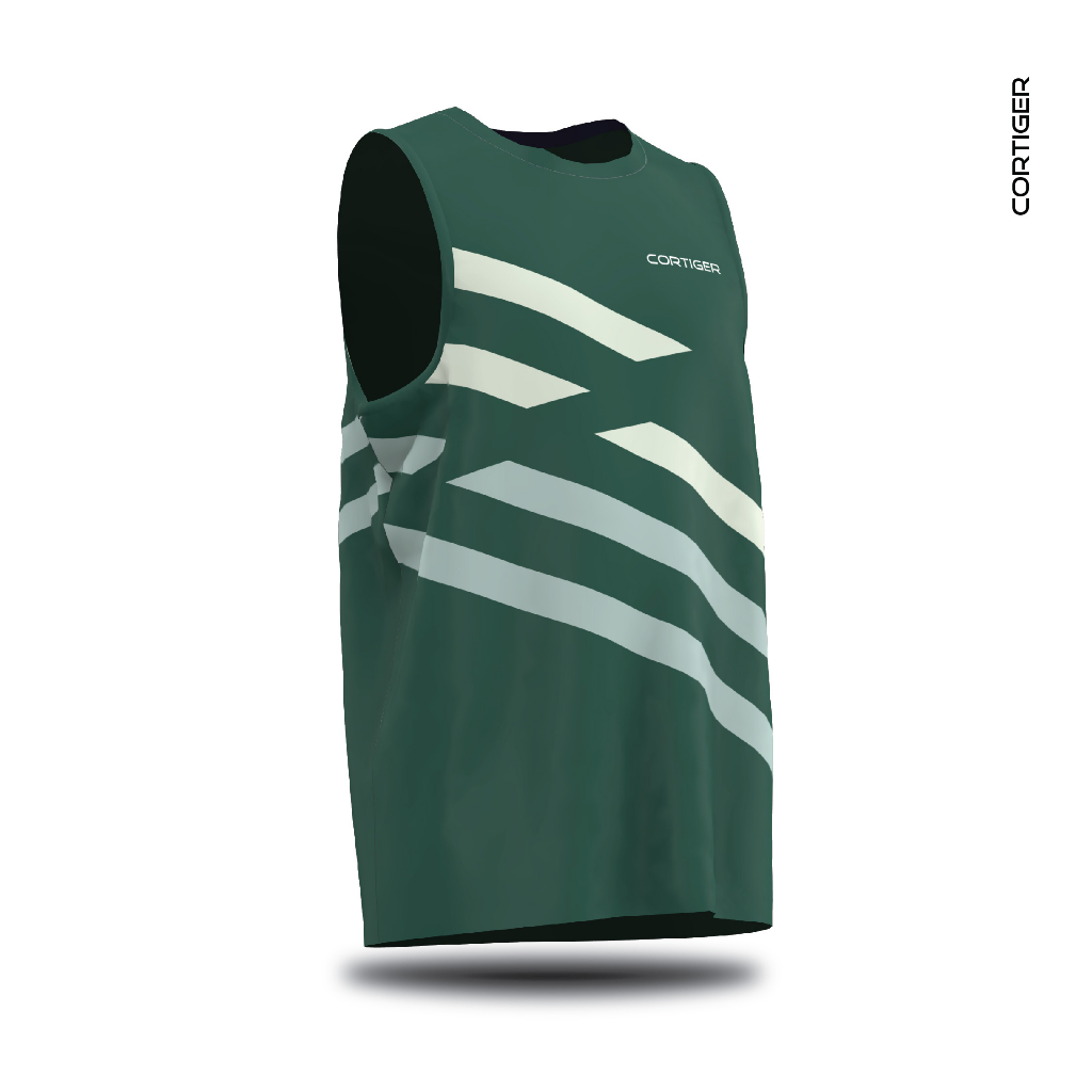 Cortiger - CORE PRIMO &quot;SINGLET RUNNING LINEA DEEP GREEN&quot; MEN