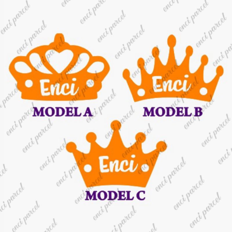 label hijab bentuk mahkota custom merek nama toko label mahar buket parcel seserahan baju tas mukena