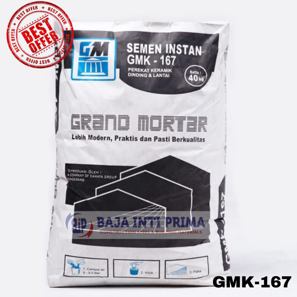 Semen Grand Mortar GMK-167 Instan Perekat Keramik Dinding &amp; Lantai