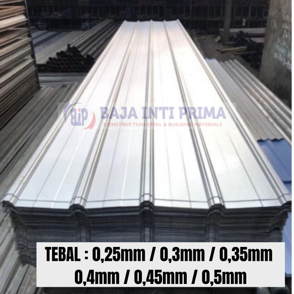 Spandex Spandek Alumunium Zincalume AZ 100 (Lebar = 1m) Harga Per Metr