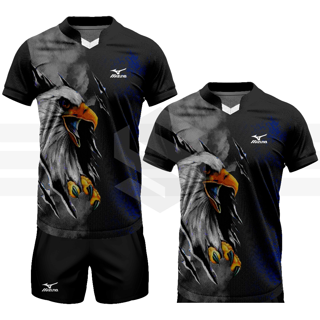 Jersey Voli Baju Volly Jersey Futsal Baju Futsal Kaos Bola Atasan Olahraga Badminton MZN ELANG BIRU