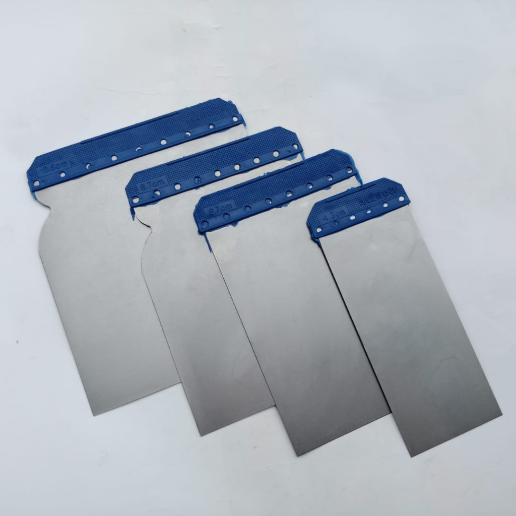 SET 4PCS Scraper Scrapper Kape Kapi Skrap Sekrap Dempul Kompon PVC Plastik Gypsum Besi Stainless Din