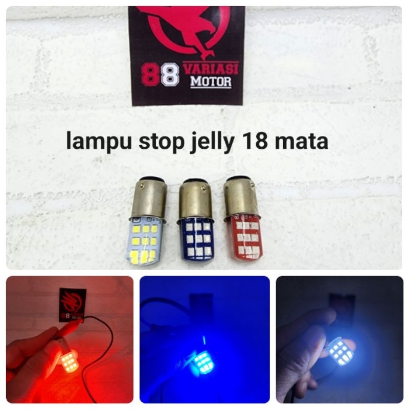 Lampu Stop Jelly 18 Mata - Lampu Rem Variasi 18 Led Kedip Dan Diam
