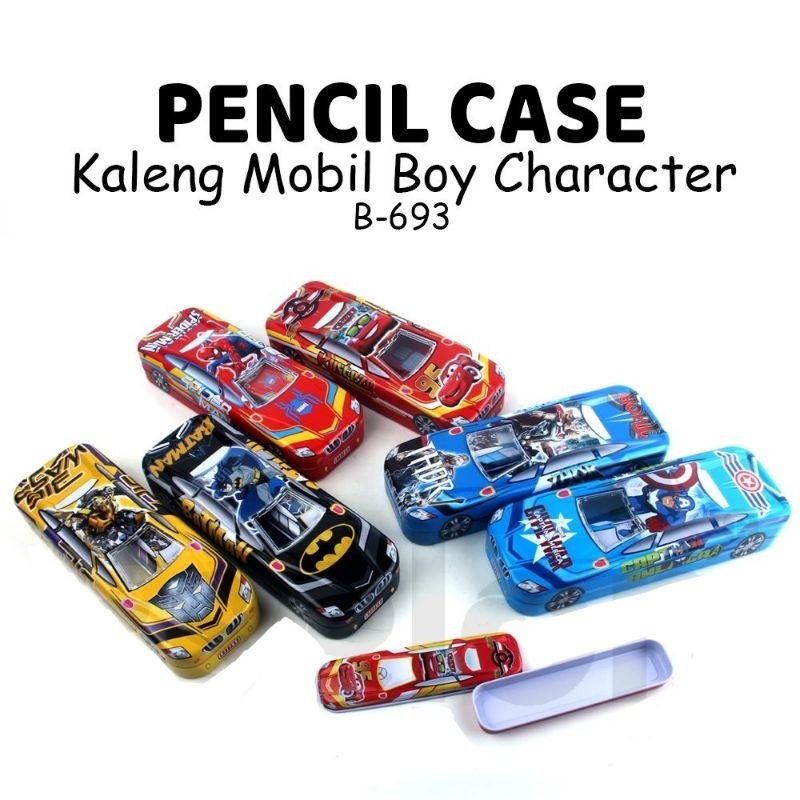 

tempat/kotak/tepak pensil kaleng/seng mobil + mobil kecil hero B693/TY552