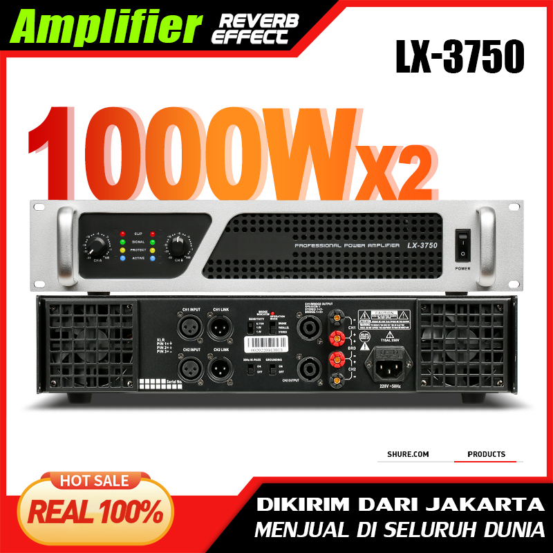 Amplifier  LX-3750 Audio Amplifier 2 Channel 4 Euro 8 Euro Daya Tinggi Profesional Subwoofer Amplifier Konser 1000 w