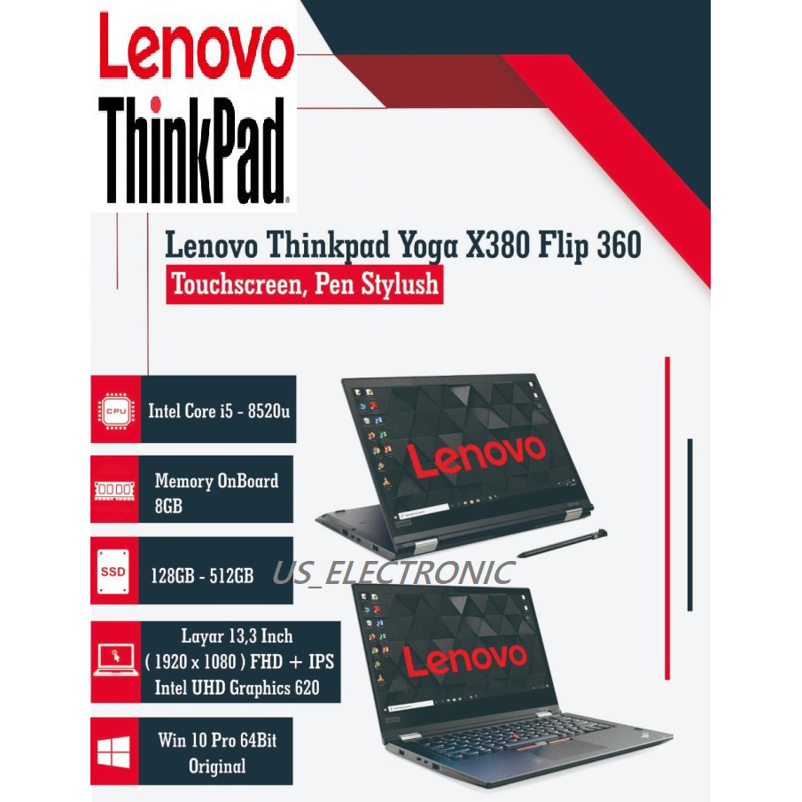 LAPTOP LENOVO YOGA X380 I7 8TH RAM 16GB/512 SSD