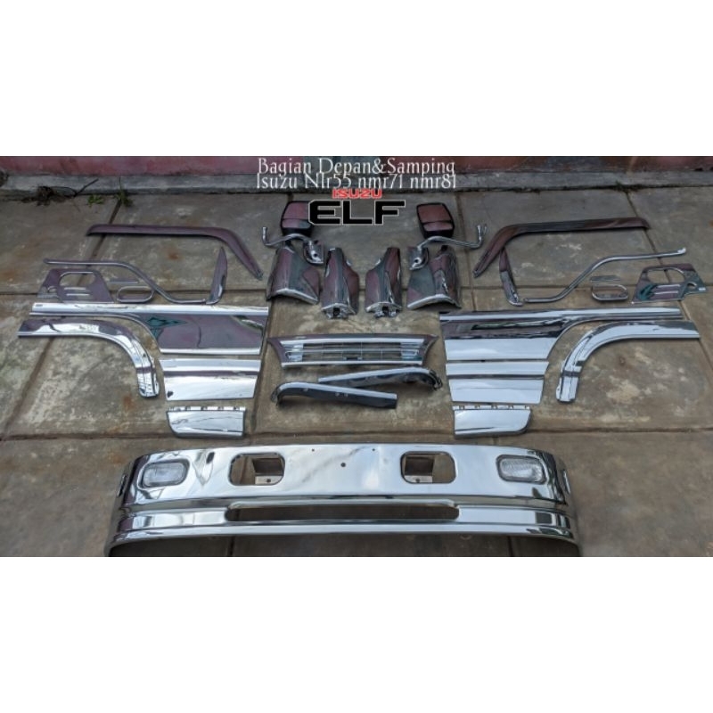 aksesoris bagian depan dan samping set bemper isuzu elf nhr elf nkr55 elf macan