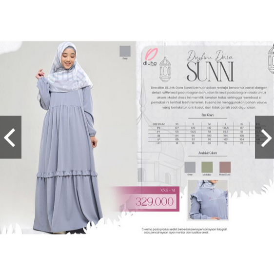 DISKON-Dresslim Dara Sunni - Gamis Rabbani Dluha Terbaru