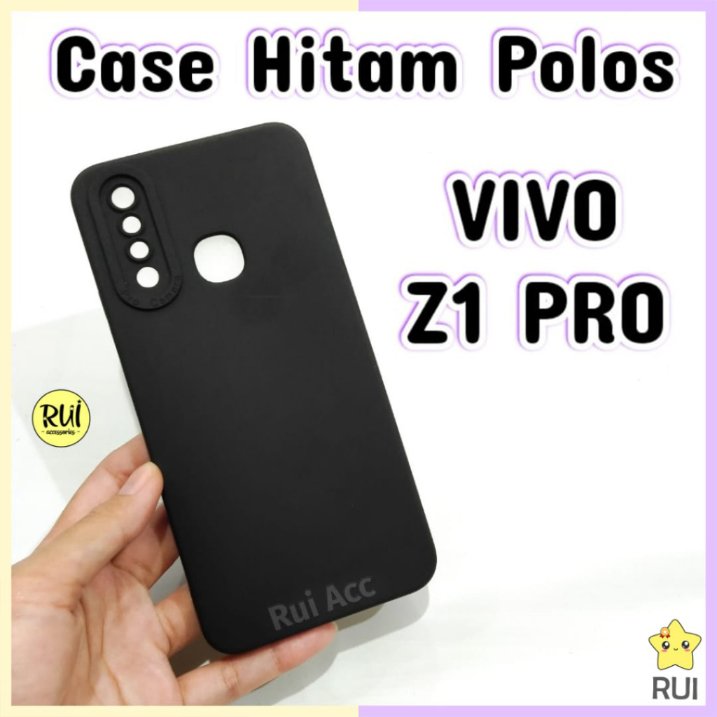 Case Hitam Black Matte Vivo Z1 Pro Softcase Polos Slim Silikon HP Lentur