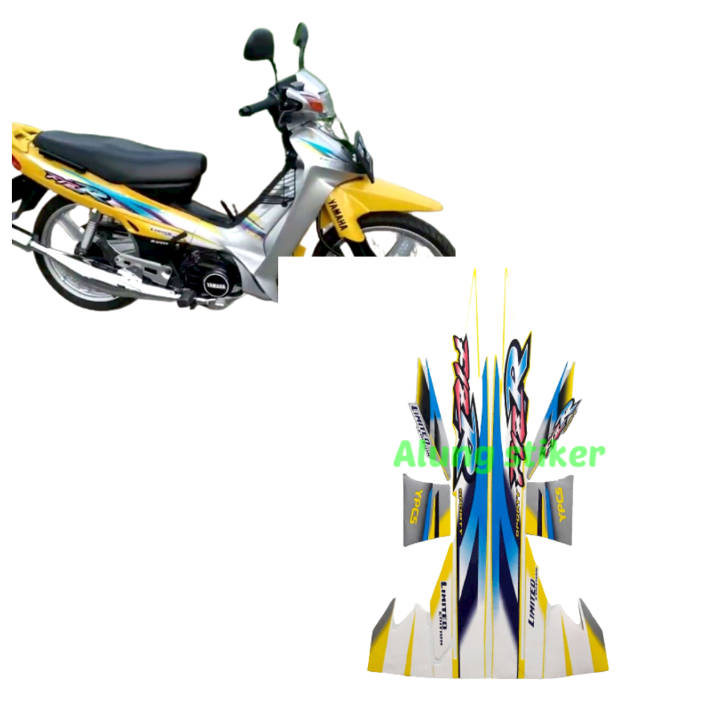 STIKER STRIPING MOTOR F1ZR LIMITED EDITION 1999 KUNING-SILVER