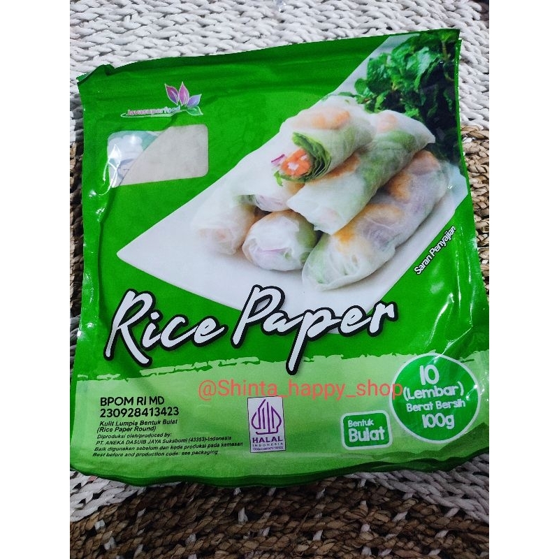 

SHS rice paper halal isi 10 lembar berat 100gr bekal bento
