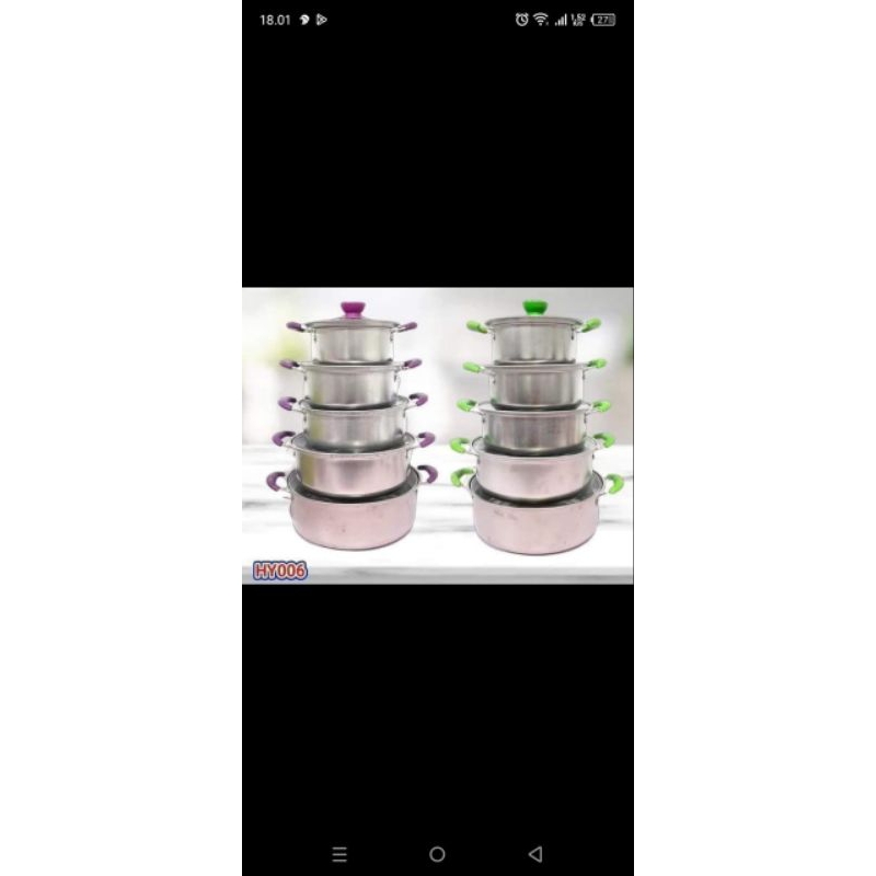 Stock pot/Cookware 10pcs Set Stainles Steel Stock Pot/Panci Set Stainless Steel Stock Pot Tutup Kaca