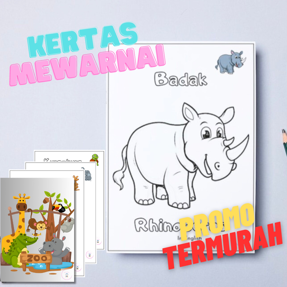 

KERTAS MEWARNAI GAMBAR EDISI ANIMAL Seri 1 ukuran A4 untuk Anak PAUD TK Dan SD PROMO TERMURAH !!