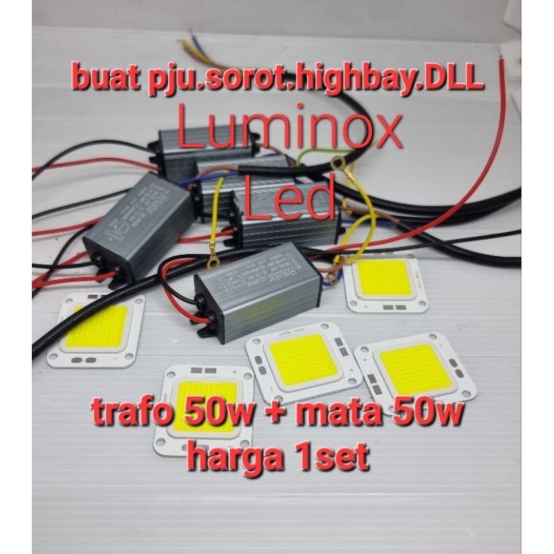 trafo led pju cobra 50w 50 watt + mata led 50watt / driver led 50w chip 50 w