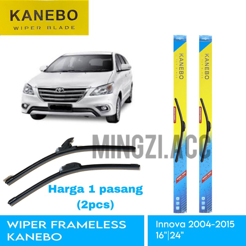 INNOVA 2006 2008 2010 2012 2014 2015 WIPER KANEBO FRAMELESS PISANG GAGANG HUJAN KARET ORI