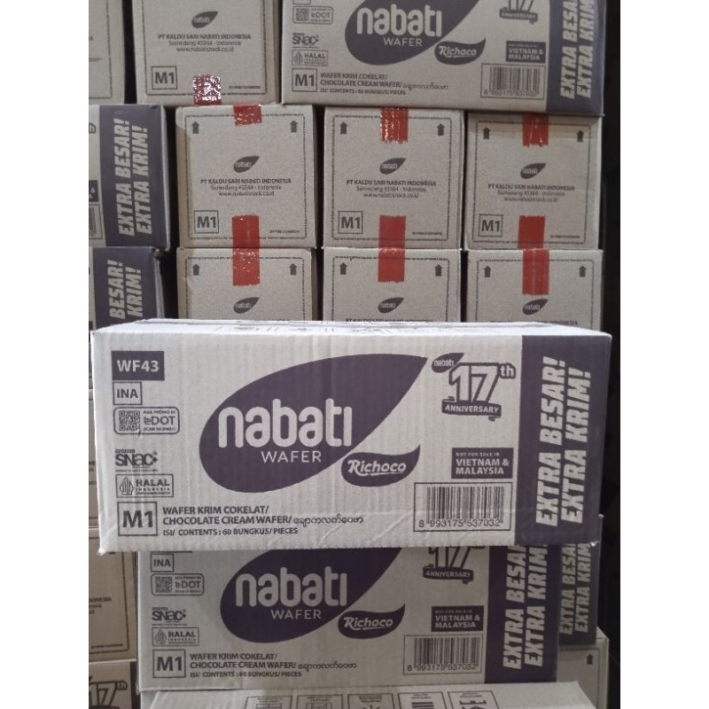 

Wafer Nabati 2000 Extra Besar 43gr 1karton Isi (60.pcs) Nabati Wafer Cokelat-Keju
