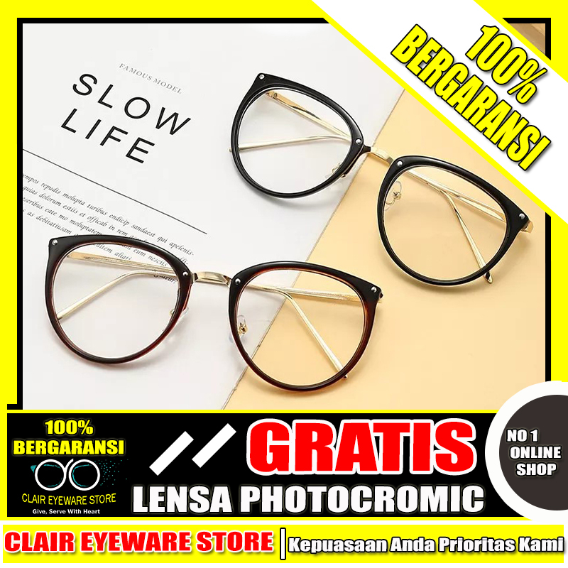 Clair Eyeware CO 43 Optik Melawai Frame Kacamata Minus Plastik Lentur Transparan Anti Radiasi Komput