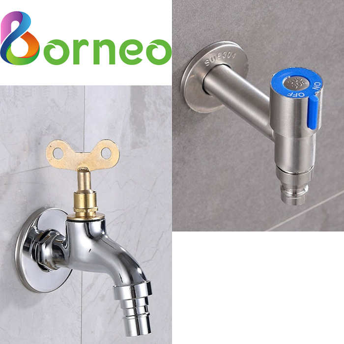 Kran Air Tembok 1/2” - Kran Taman Kunci - Kran wudhu stainless ateel