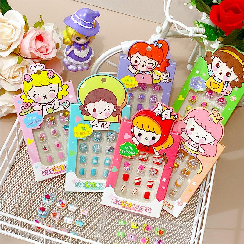 Kuku Palsu Nair Art Anak-Anak Motif Kartun Lucu Set Isi 12PCS FREE Lem Gel
