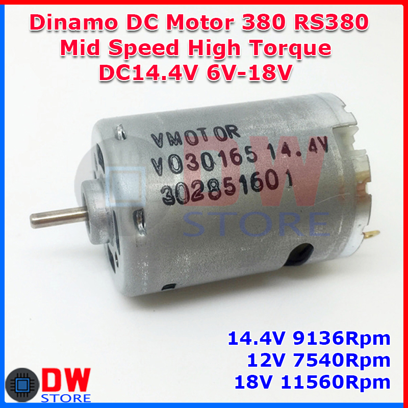 Dinamo DC Motor RS380 RS 380 14.4V 12V-18V Mid RPM Speed High Torque